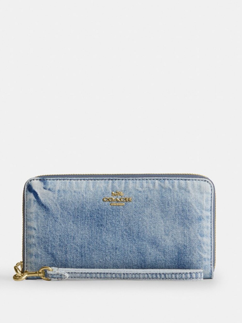 Coach Outlet Long Zip Around Wallet In Loved Denim